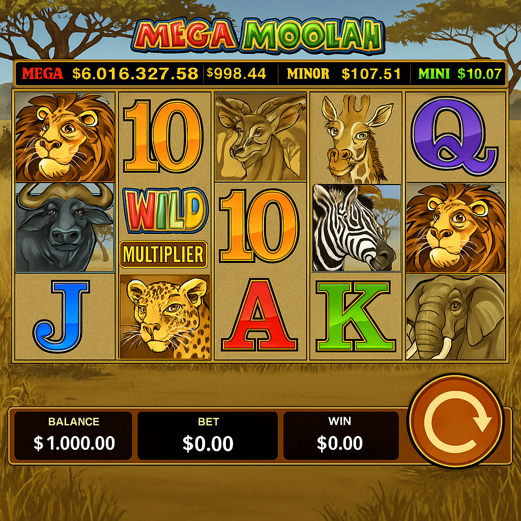 OscarSpin - Mega Moolah Slot Game - Progressive Jackpot